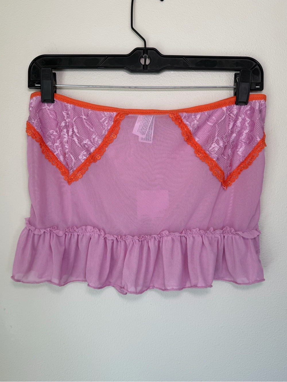 NWT Forever 21 Sheer Mesh Lace Cropped Peplum Tube Top Intimates Fairy